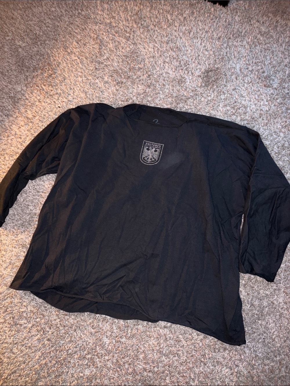 yeezy vultures Black Long-Sleeve Men's Shirt with Chest Crest